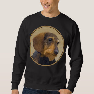 Dachshund (Wirehaired) Painting Original Dog Art Sweatshirt