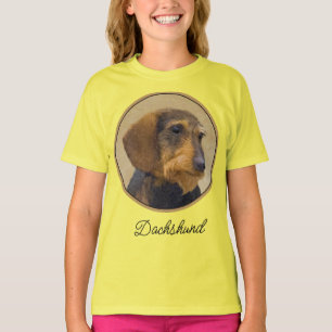 Dachshund (Wirehaired) Painting Original Dog Art T T-Shirt