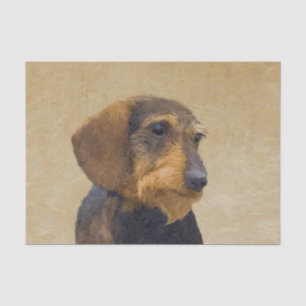 Dachshund (Wirehaired) Painting Original Dog Art Tissue Paper