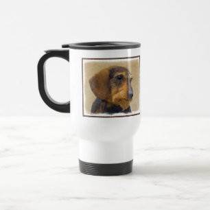 Dachshund (Wirehaired) Painting Original Dog Art Travel Mug