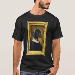 Dachshund with a Pearl Necklace Painting Dachshund T-Shirt