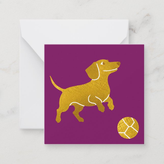 Dachshund With Ball Simple Modern Sausage Dog Card (Front)