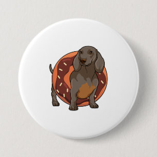 Dachshund with Doughnut 7.5 Cm Round Badge