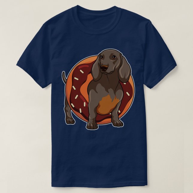 Dachshund with Doughnut T-Shirt (Design Front)
