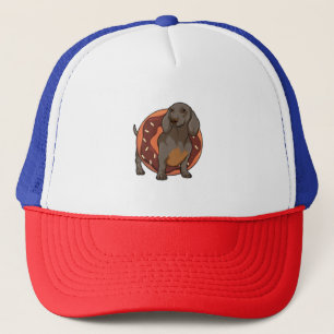 Dachshund with Doughnut Trucker Hat
