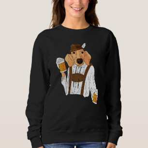 Dachshund With Lederhosen Dog Beer Prost Oktoberfe Sweatshirt