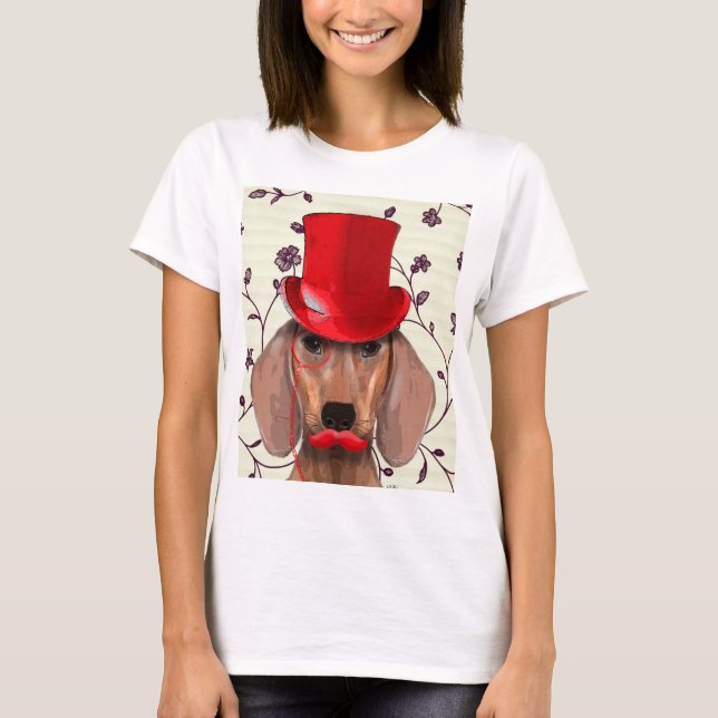 Dachshund With Red Top Hat (Front)
