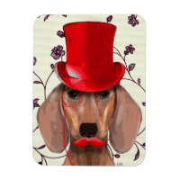 Dachshund With Red Top Hat