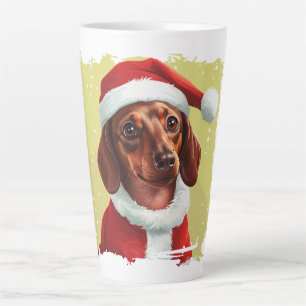 Dachshund With Santa Claus Outfit - Christmas 1 Latte Mug