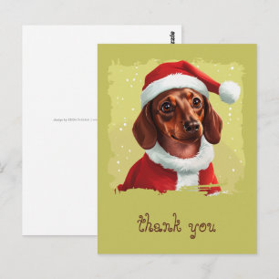 Dachshund With Santa Claus Outfit - Christmas 1 Postcard