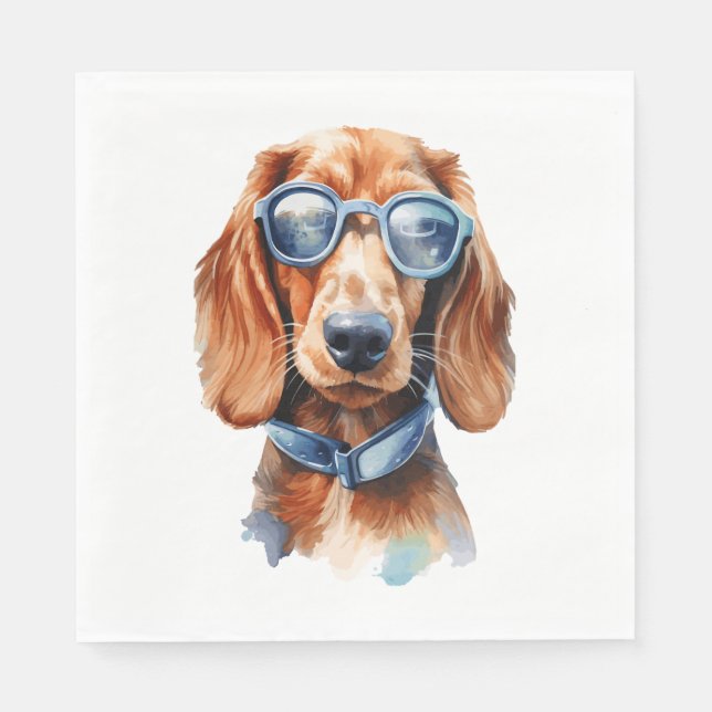 Dachshund with Sunglasses 5 Napkin (Front)