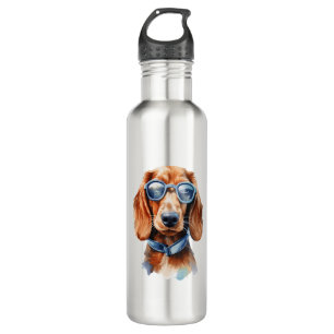 Dachshund with Sunglasses  710 Ml Water Bottle