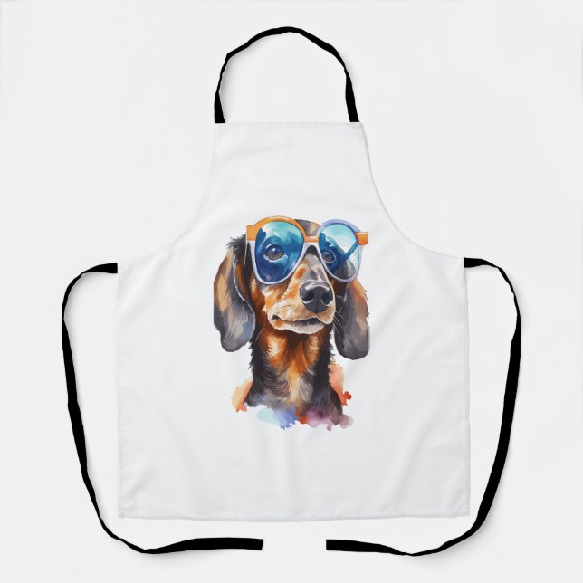 Dachshund with Sunglasses  Apron (Front)