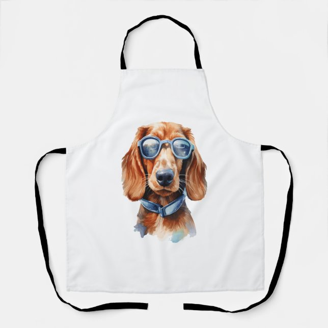 Dachshund with Sunglasses  Apron (Front)
