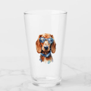 Dachshund with Sunglasses  Glass