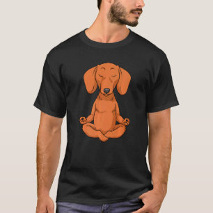 Dachshund Women Weiner Dog Yoga Meditation T-Shirt