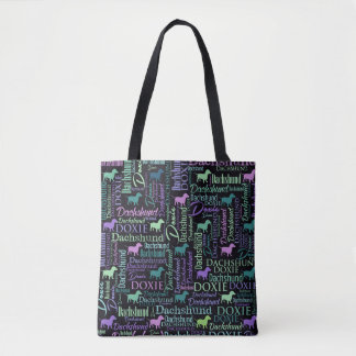 Dachshund Word Art Tote Bag