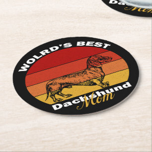 Dachshund - World's Best Dachshund Mum Round Paper Coaster