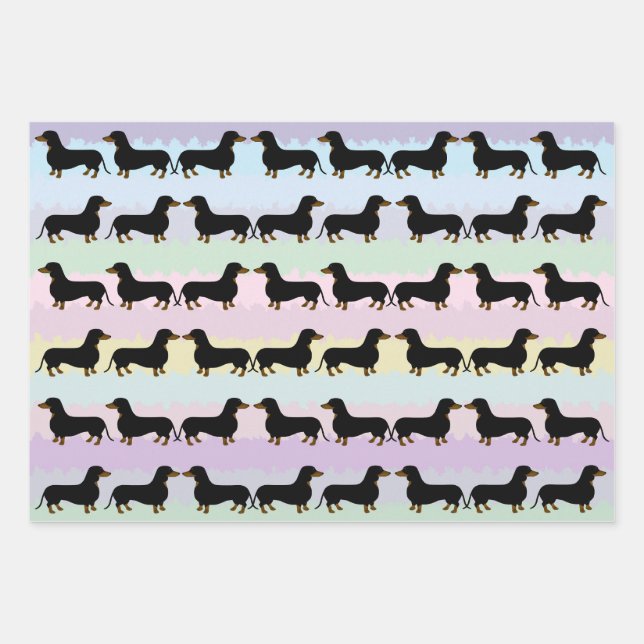 Dachshund Wrapping Paper Sheets (Front 3)