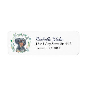 Dachshund Wreath Return Address Label