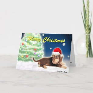 Dachshund Xmas Tree (Customizable) Card