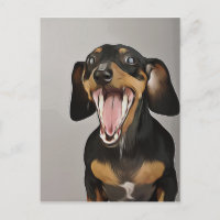 Dachshund Yawning Dachshund Birthday Poster