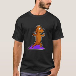 Dachshund Yoga Poses Sport Gymnastics Ohmmm Heartb T-Shirt