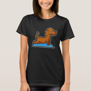 Dachshund Yoga Poses Sport Gymnastics Ohmmm Heartb T-Shirt
