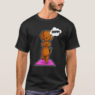 Dachshund Yoga Poses Sport Gymnastics Ohmmm Heartb T-Shirt