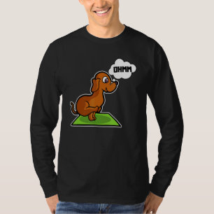 Dachshund Yoga Poses Sport Gymnastics Ohmmm Heartb T-Shirt
