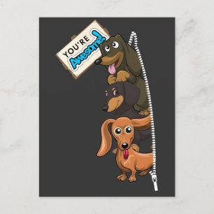 Dachshund You Are Awesome Postcard