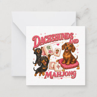 Dachshunds and Mahjong Card