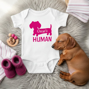 Dachshund's Best Human Personalised  Baby Bodysuit