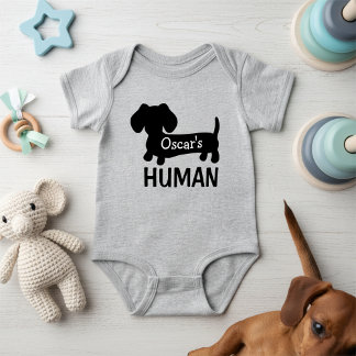 Dachshund's Best Human Personalised Baby Bodysuit