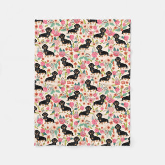 Dachshunds blanket - cute floral doxie dog