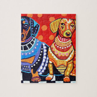 Dachshunds by Heather Galler Jigsaw Puzzle