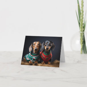 Dachshunds Christmas Card