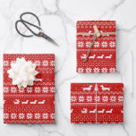 Dachshunds Christmas Holiday Pattern Wiener Dogs Wrapping Paper Sheet<br><div class="desc">Cute Dachshund Lover’s Christmas Wrapping Paper. Festive red and white Christmas sweater style pattern with Dachshunds wearing holiday sweaters and a squirrel riding a sleigh pulled by Doxies. Text: Love Joy Peace Wiener Dogs. Original gift wrap for Weenie Dog lovers. Visit Jenn’s Doodle World for even more products with this...</div>
