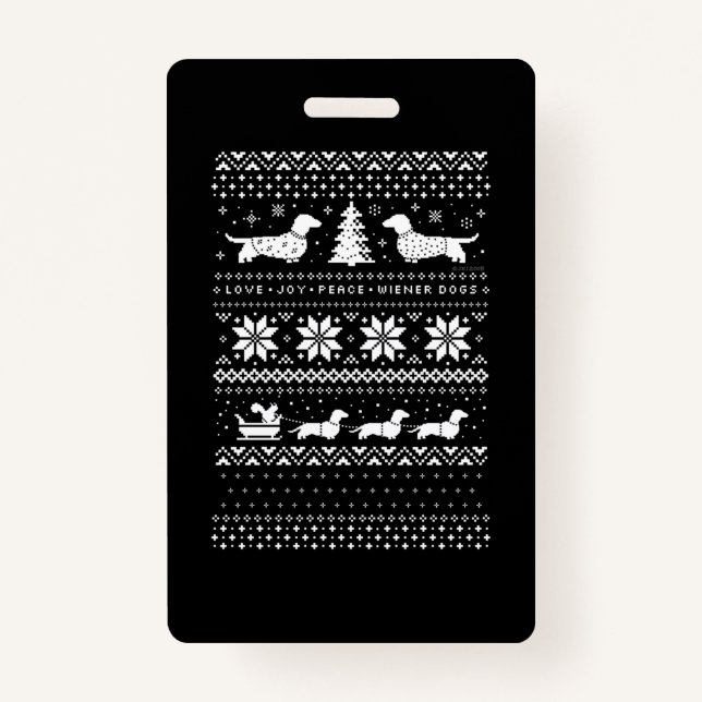 Dachshunds Christmas ID Badge (Front)