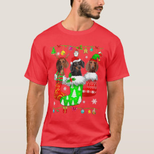 Dachshunds Christmas In Stockings Dachshund Xmas O T-Shirt