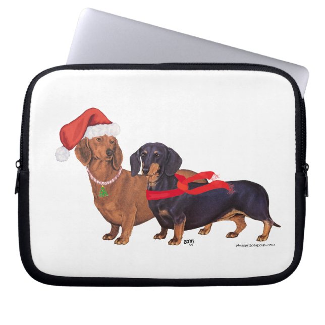 Dachshunds Christmas Laptop Sleeve (Front)
