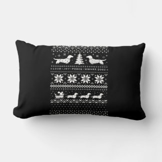 Dachshunds Christmas Lumbar Cushion