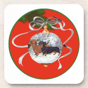 Dachshunds Christmas Ornament Coaster