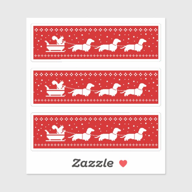 Dachshunds Christmas Sleigh with Squirrel Holiday (Sheet)