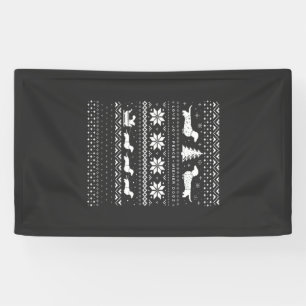 Dachshunds Christmas Sweater Pattern Classic T-Shi Banner