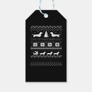 Dachshunds Christmas Sweater Pattern Classic T-Shi Gift Tags