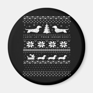 Dachshunds Christmas Sweater Pattern Classic T-Shi Magnet