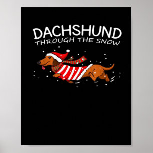 Dachshunds Christmas Sweater Pattern Classic T-Shi Poster