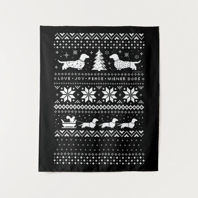 Dachshunds Christmas Tapestry (Front)
