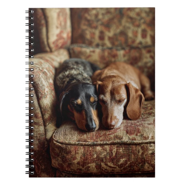 Dachshunds Cozy Nap Notebook (Front)